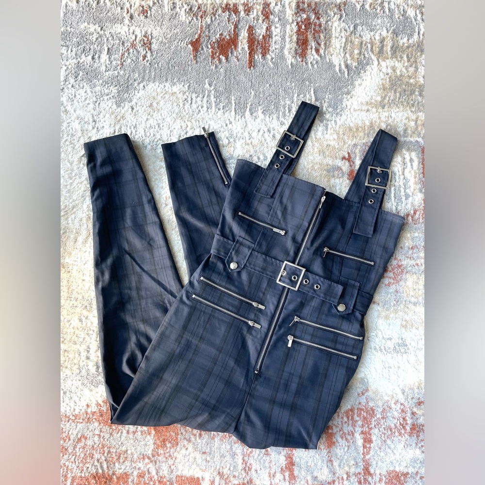 WeWoreWhat Moto Plaid Overall - Picture 5 of 5